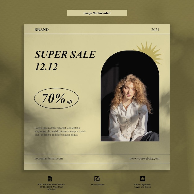 super sale fashion 12 12 instagram post template promotion