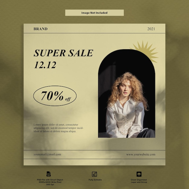 Super vendita moda 12 12 modello di post instagram promozione