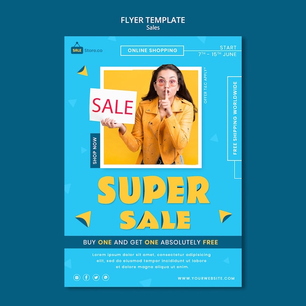 PSD super sale flyer template