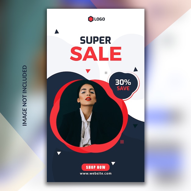 PSD super sale instagram stories