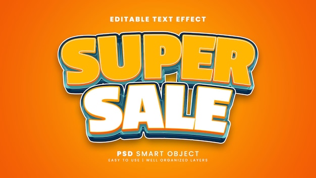 Super sale korting 3d bewerkbaar teksteffect