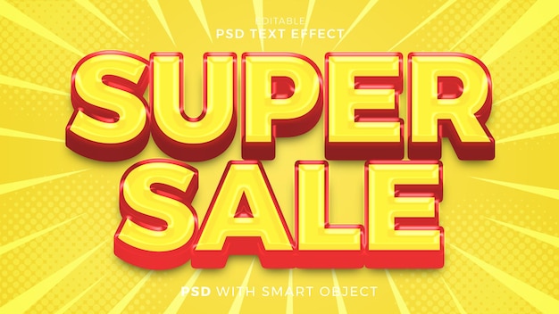 Super sale promotion text effect editable template