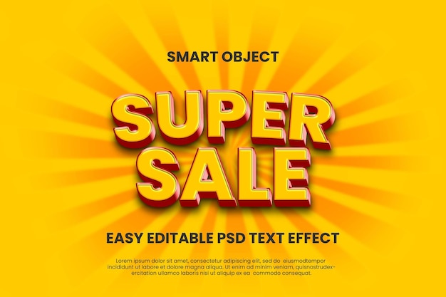 PSD super sale smart object psd text effect