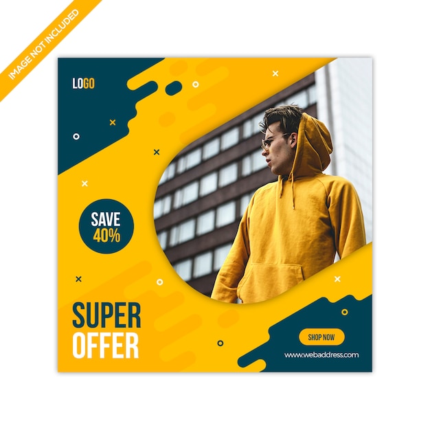 PSD super sale social media instagram post template