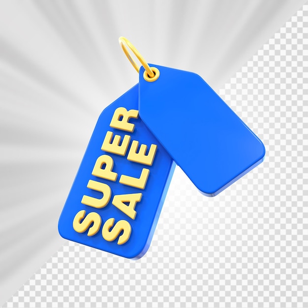 PSD super sale tag 3d