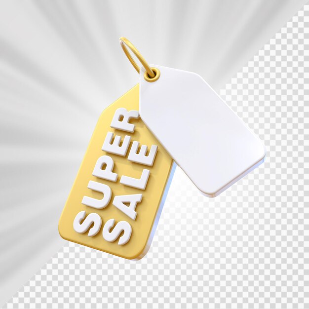 PSD super sale tag 3d