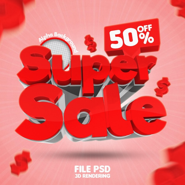 Super sale tot 50 korting op 3d-rendering