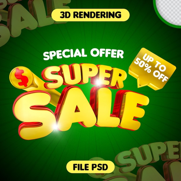 Super vendita fino a 50 di sconto sul rendering 3d