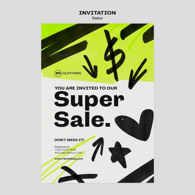 PSD super sales invitation template