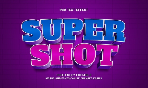super shot editable text effects with a sport and game theme