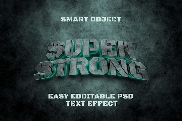super strong metal concrete texture psd smart object editable text effect