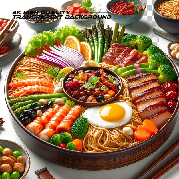 PSD super tasty chinese food on transparent background