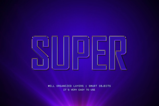 PSD super text effect layer style