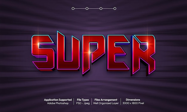 PSD super text effect with 3d font style