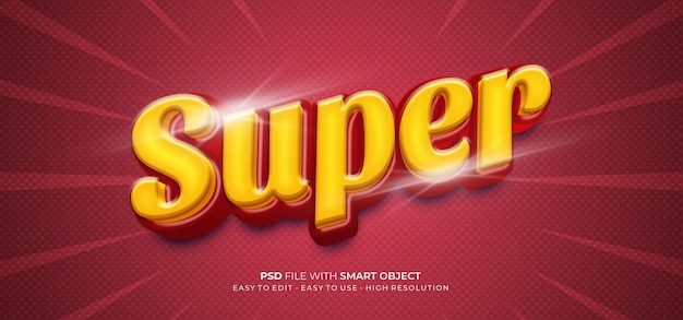 Super text style 3d effect