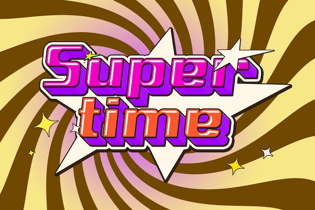 PSD super time 3d text effect