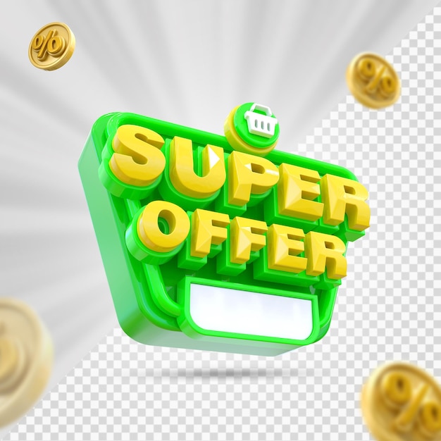 Super verkoop aanbieding 3d render