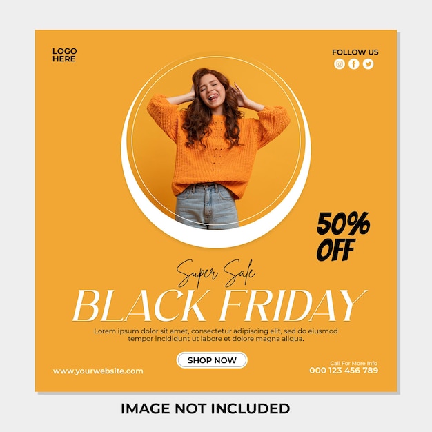 Super verkoop black friday postontwerp voor sociale media