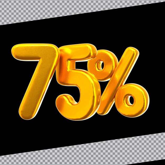 Super verkoop met 75 procent gouden 3D-nummer