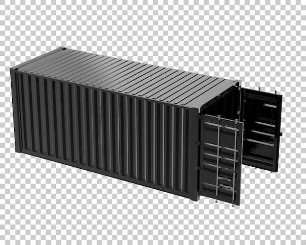 PSD super vrachtcontainer geïsoleerd op transparante achtergrond 3d-rendering illustratie