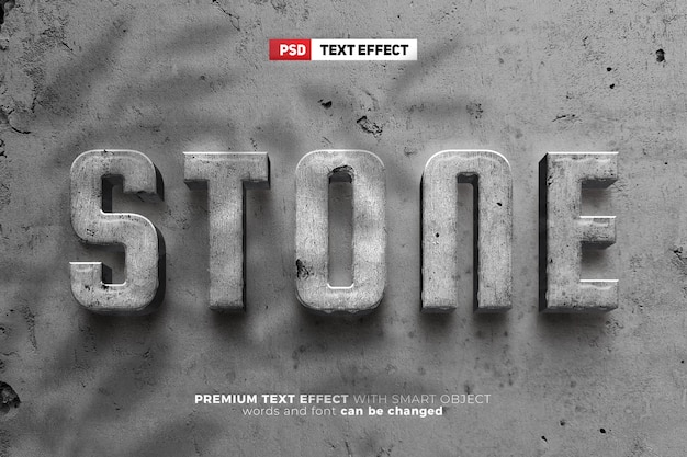 Super wall grunge stone 3d editable text effect