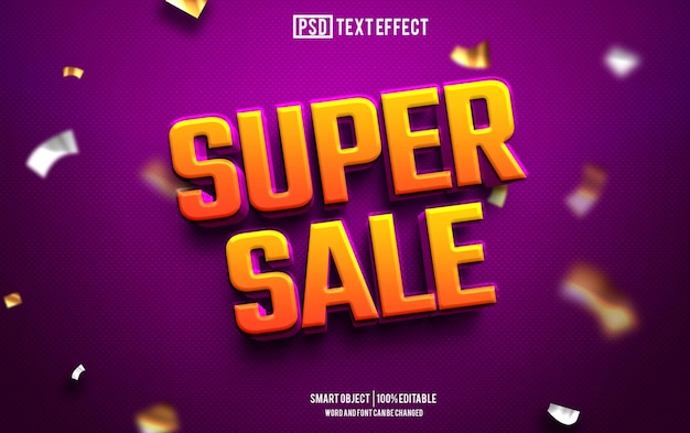 PSD super witte tekst effect lettertype bewerkbare typografie 3d tekst