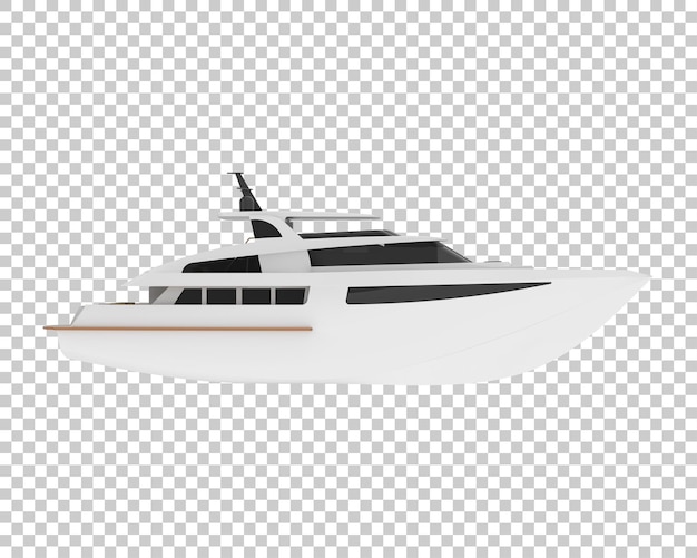 Super yacht su sfondo trasparente 3d rendering illustrazione