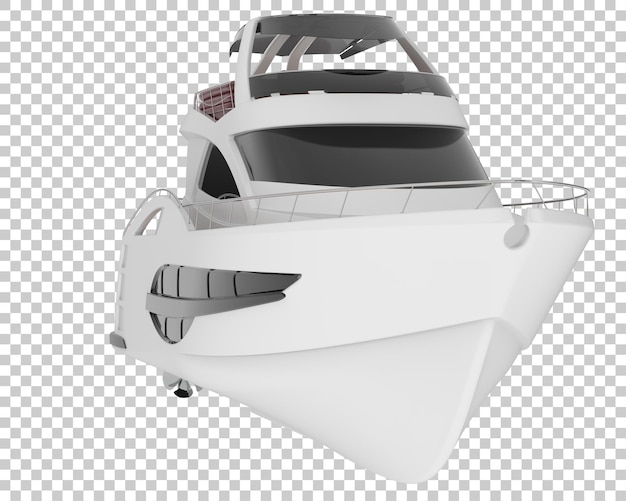 Super yacht su sfondo trasparente 3d rendering illustrazione