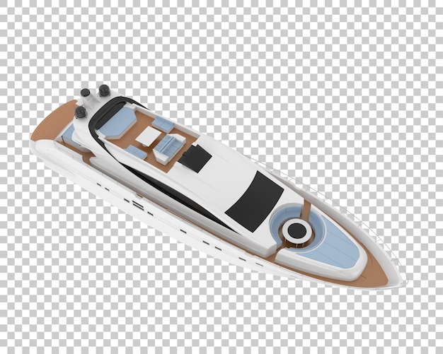 Super yacht su sfondo trasparente 3d rendering illustrazione