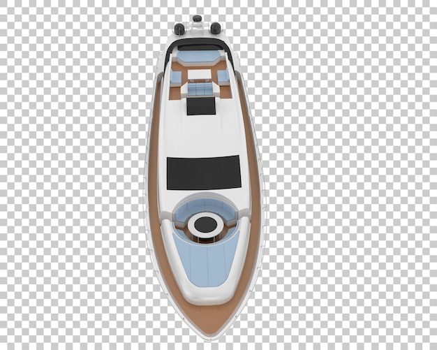 Super yacht on transparent background 3d rendering illustration