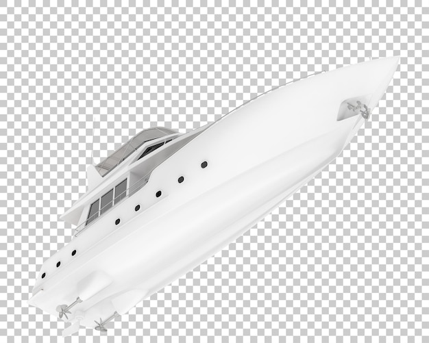 PSD super yacht on transparent background 3d rendering illustration