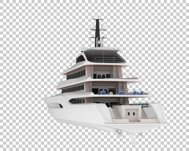 Super yacht su sfondo trasparente 3d rendering illustrazione