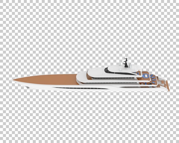 PSD super yacht on transparent background 3d rendering illustration