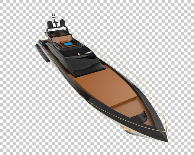 Super yacht su sfondo trasparente 3d rendering illustrazione