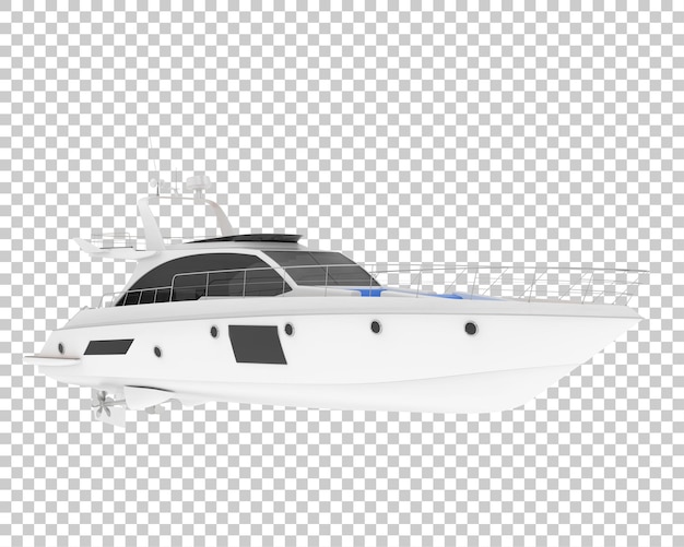 Super yacht on transparent background 3d rendering illustration