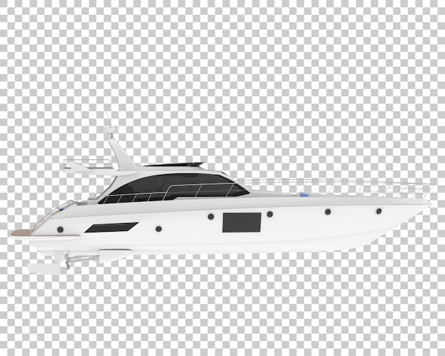 Super yacht on transparent background 3d rendering illustration