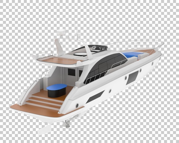 Super yacht su sfondo trasparente 3d rendering illustrazione