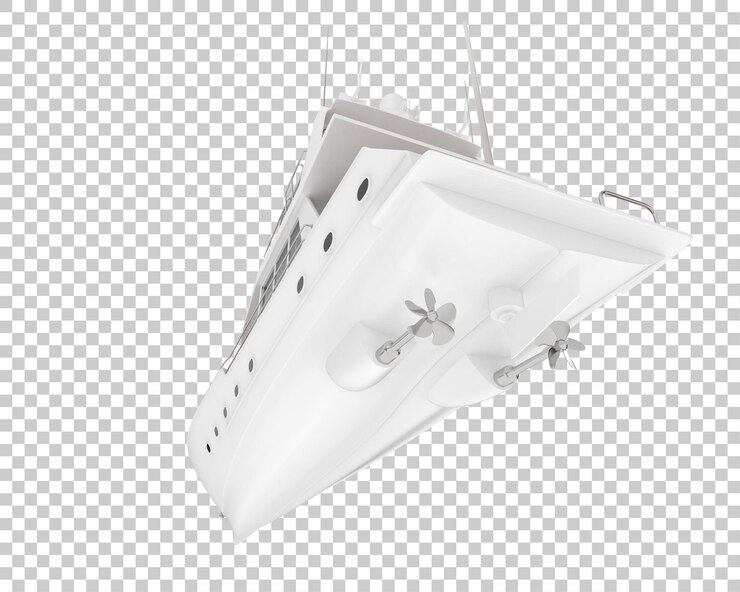 PSD super yacht on transparent background 3d rendering illustration