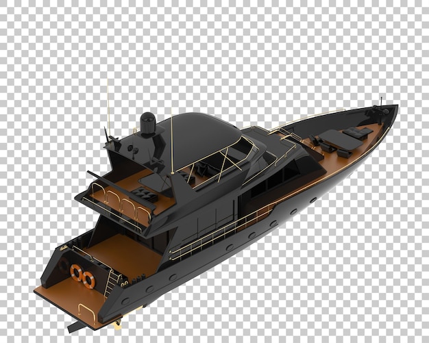 PSD super yacht on transparent background 3d rendering illustration