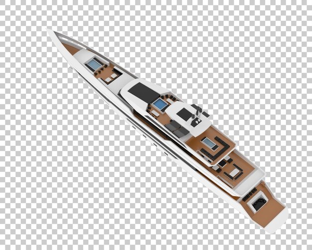 Super yacht on transparent background 3d rendering illustration