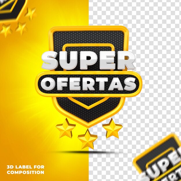 superaanbiedingen met geel podium voor Braziliaanse campagnes 3d render