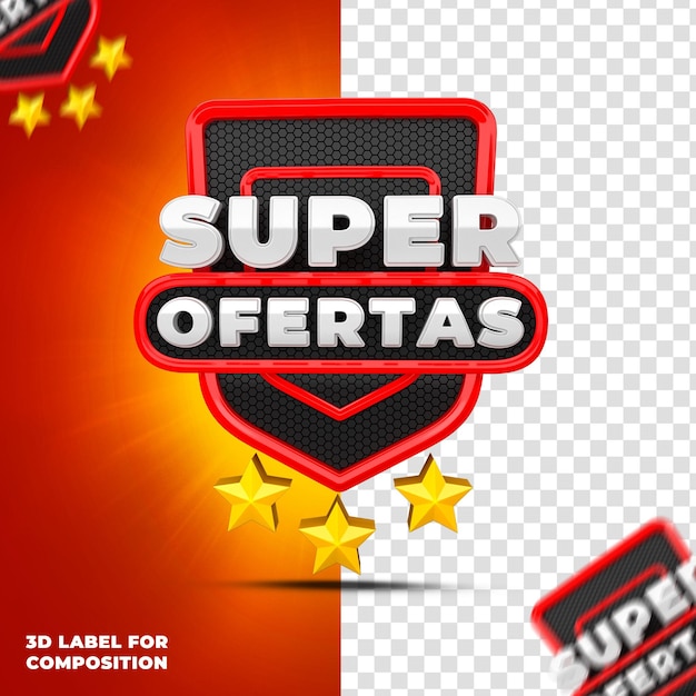 superaanbiedingen met rood podium voor Braziliaanse campagnes 3d render