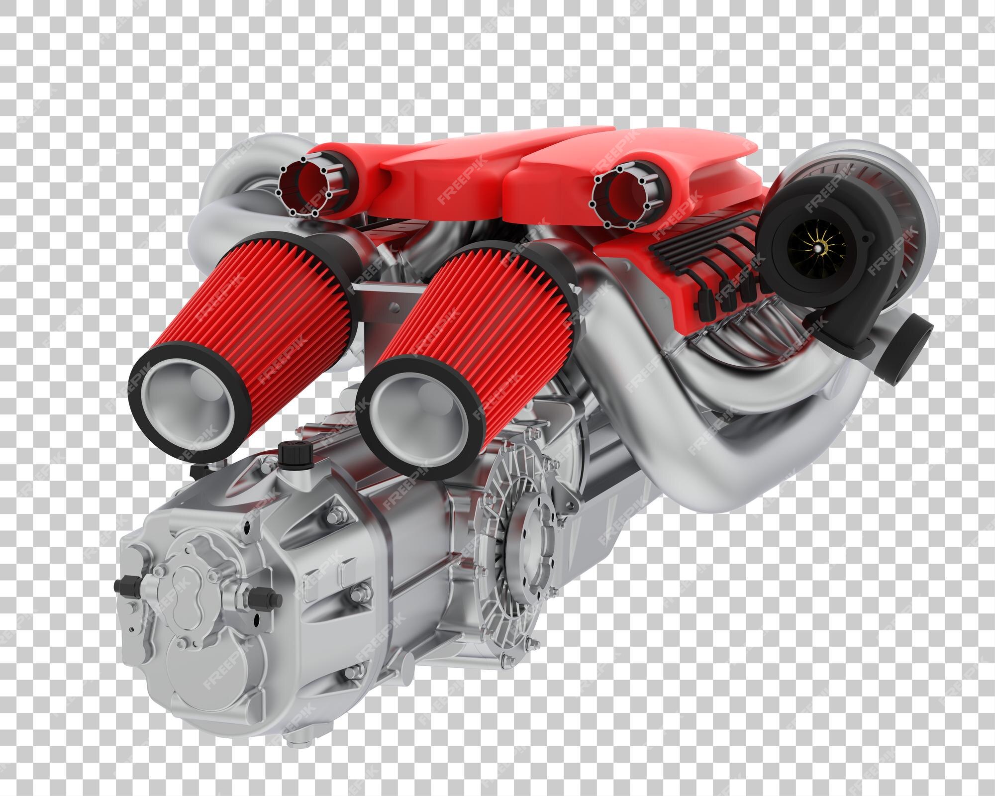 Red Engine with Supercharger Front View 3d Render on White Background No  Shadow Stock Illustration - Illustration of diesel, explosion: 125986395