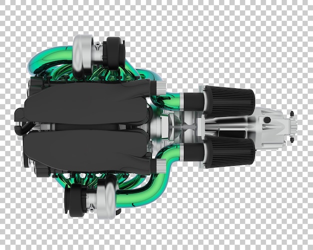 PSD supercar engine on transparent background 3d rendering illustration