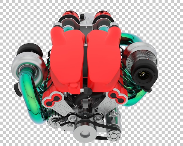 PSD supercar engine on transparent background 3d rendering illustration