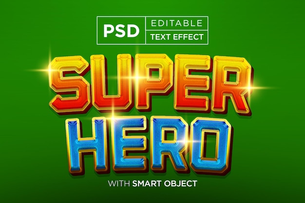 Superheld bewerkbaar teksteffect