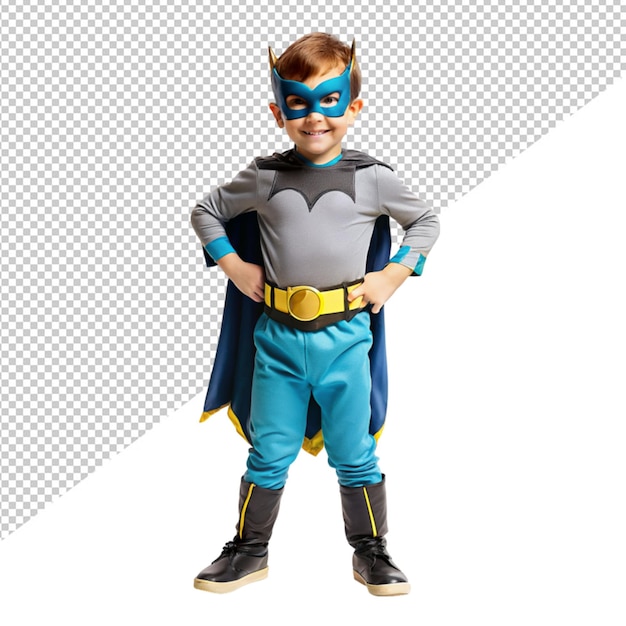 PSD Портрет супергероя ребенка на прозрачном фоне