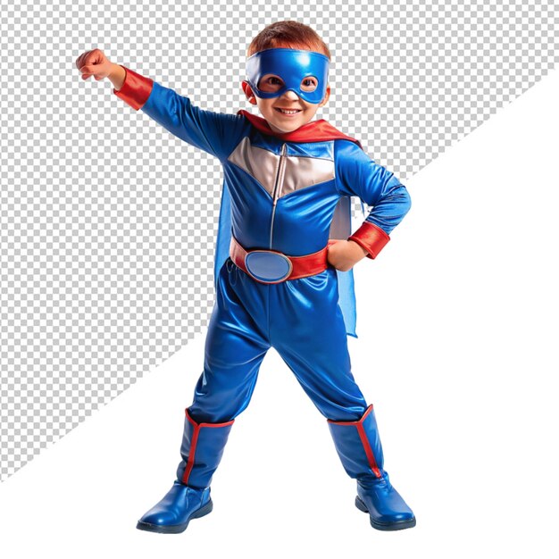 PSD superhero portrait child on transparent background