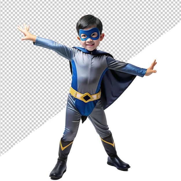 PSD superhero portrait child on transparent background