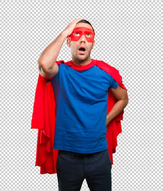 PSD superhero with a depression gesture